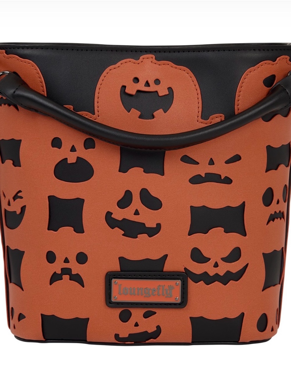 Loungefly Orange and Black Jack-O'-Lantern Cutout Tote